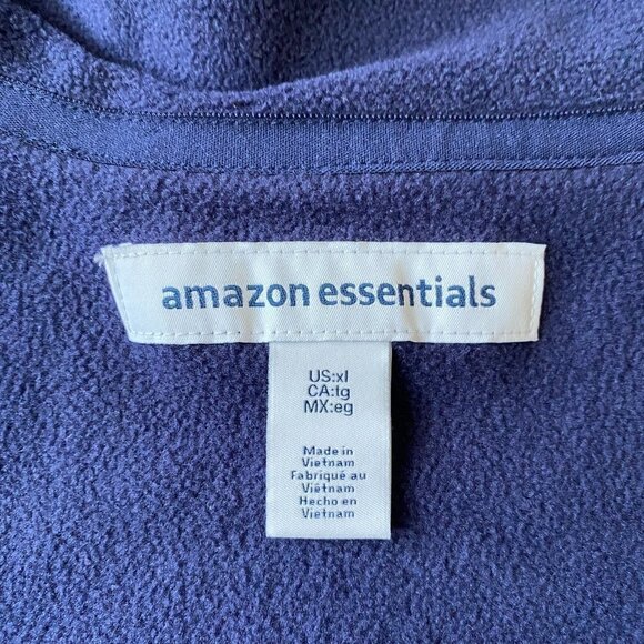 AMAZON Essentials Men Blue Fleece Full Zip XL New - Picture 5 of 7